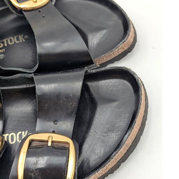Birkenstock Arizona Big Buckle Sandals Unisex Leather Black Size US W9/M7 EU40 - Picture 9 of 15